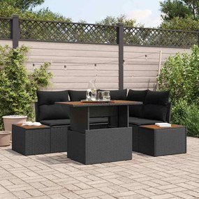 vidaXL Σέτ φαγητού για κήπο 5 pcs Μαύρο, Καφέ 100 x 55 x 73 εκ