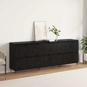 vidaXL Ντουλάπι αποθήκευσης 3 pcs Μαύρη Οξυά 60 x 35 x 70 cm