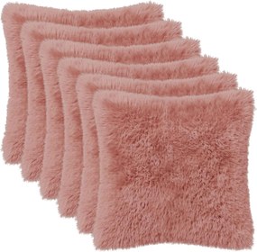 vidaXL Κάλυμμα Μαξιλαριού 6 pcs HEERLEN Ροζ 30 x 30 cm PV Φλίς