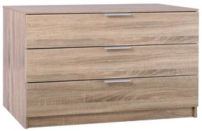DRAWER Συρταριέρα με 3 Συρτάρια, Απόχρωση Sonoma