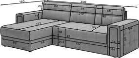 Γωνιακός καναπές Blenvi-Mauro - 260.00Χ150.00Χ82.00cm