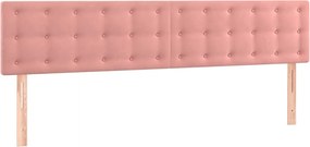 vidaXL Κρεβάτι Boxspring με Στρώμα Ροζ 120x190 εκ. Βελούδινο