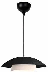 GloboStar® AURA 204-0117 Μοντέρνο Κρεμαστό Φωτιστικό Καμπάνα Μονόφωτο 1 x E27 IP20 Μαύρο & Λευκό Μέταλλο - Μ31 x Π31 x Υ27cm