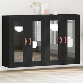 vidaXL Επιτοίχιο ντουλάπι 2 pcs Μαύρη δρυς 69.5 x 34 x 90 εκ.
