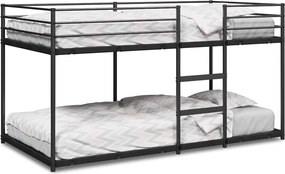 vidaXL Κουκέτα χωρίς στρώμα Μαύρο 90x200 cm Ατσάλι