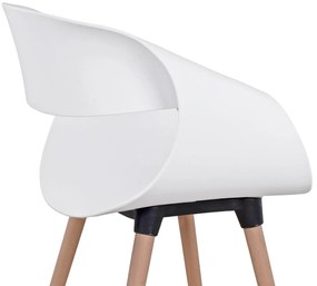 Σετ τραπεζαρίας MAGGIE C21186 5τμχ σε Λευκό MDF TOP &amp; Καρέκλα Πολυπροπυλενίου 120x120x75 εκ.