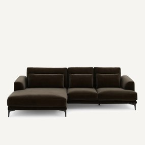 Γωνιακός καναπές αριστερός XL από βελούδο, Marsile