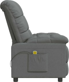 vidaXL Πολυθρόνα Μασάζ Σκούρο Γκρι Υφασμάτινη