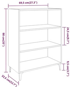 vidaXL Ντουλάπι Sonoma Δρυς 69,5x32,5x90 εκ. από Επεξεργασμένο Ξύλο