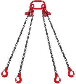 VEVOR 5/16&quot; x 10&#039; Chain Sling 4 Legs G80 Lifting Chain with Grab Hooks 11000 lbs