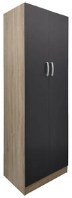 Ντουλάπα δίφυλλη Lego pakoworld σε sonoma-ανθρακί απόχρωση 60x42x180εκ