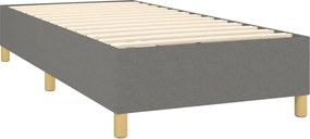 vidaXL Κρεβάτι Boxspring με Στρώμα Σκούρο Γκρι 90x200 εκ. Υφασμάτινο