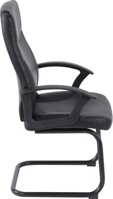 BF1250V Πολυθρόνα Γραφείου Επισκέπτη, Pu Μαύρο   2τμχ