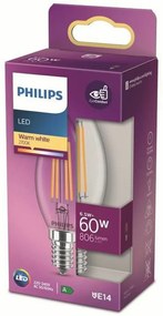 Λάμπα Κερί LED Philips Equivalent  E14 60 W Λευκό E (2700 K)