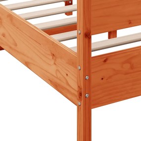 vidaXL Σκελετός Κρεβατιού Χωρίς Στρώμα Καφέ 140x200 Μασίφ Ξύλο Πεύκου