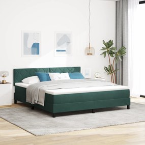 vidaXL κρεβάτι Box Spring με στρώμα  Σκούρο Πράσινο Υπερ Βασιλικό Βελούδο