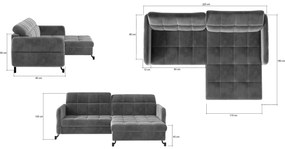 Γωνιακός καναπές Lorette-Prasino Skouro-Δεξιά