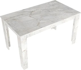 Τραπέζι Darlen Megapap χρώμα λευκό εφέ μαρμάρου 125x72x74εκ.