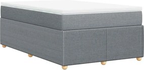 vidaXL Κρεβάτι Boxspring με Στρώμα Ανοιχτό Γκρι 120x200 εκ. Υφασμάτινο