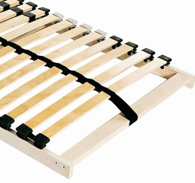 vidaXL Βάση κρεβατιού με λάμες Καφέ 90 x 190 cm Στερεό Ξύλο Μηλιάς