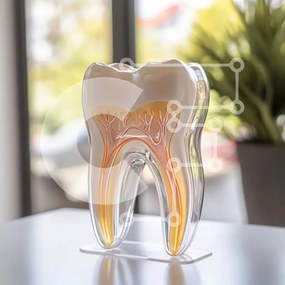 Intra Συλλεκτικό Ξύλινο Παζλ Plywood 4mm - Οδοντιατρικό μοντέλο ανθρώπινου δοντιού Σε Ξύλινο Κουτί - Διαστάσεις Puzzle: 10x10 cm – 25 κομμάτια