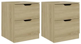 vidaXL Κομοδίνα 2 τεμ. Sonoma Δρυς 40 x 40 x 50 εκ. από Επεξεργ. Ξύλο