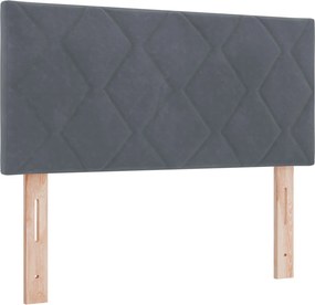 vidaXL Κρεβάτι box spring με στρώμα Σκούρο Γκρι 100 x 200 cm Βελούδο