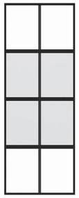 Συρόμενη Πόρτα Μαύρη 76 x 205 εκ. από Ψημένο Γυαλί / Αλουμίνιο - Μαύρο