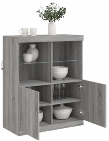 vidaXL Μπουφές με LED Γκρι Sonoma 81 x 37 x 100 εκ.