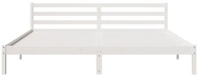 vidaXL Κρεβάτι με Κεφαλάρι Λευκό 200x220 εκ. Σταθερό Ξύλο Πεύκου