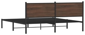 vidaXL Σκελετός Κρεβ. Χωρίς Στρώμα Καφέ Δρυς 160x200 εκ. Μεταλλικό