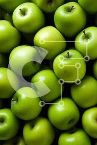 Σετ των 2 Intra Συλλεκτικό Ξύλινο Παζλ Plywood  4mm - Φρέσκα πράσινα μήλα σε ένα σωρό Σε Ξύλινο Κουτί - Διαστάσεις: 10x10 cm – 25 κομμάτια