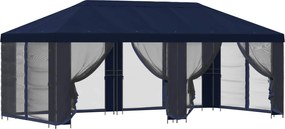 vidaXL Κιόσκι με Πλαϊνές Τοίχους 6 x 3 m Μπλε Πολυεστέρας και Χάλυβας