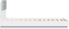 vidaXL Πλαίσιο Κρεβατιού με Κεφαλάρι Λευκό 75x190 εκ. Επεξ. Ξύλο