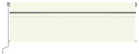 vidaXL Τέντα Συρόμενη Χειροκίνητη με Σκίαστρο Κρεμ 5 x 3 μ.