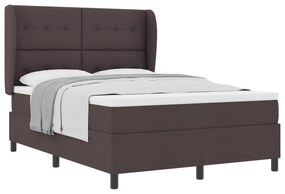 vidaXL Κρεβάτι Box Spring με Στρώμα - Σκούρο Καφέ, 160x200 εκ Υφάσματος