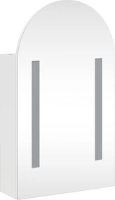 vidaXL Καθρέφτης Μπάνιου με Ντουλάπι &amp; LED Αψίδα Λευκό 42x13x70 εκ.