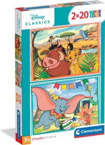 Clementoni Παιδικό Παζλ Super Color Disney Classics 2x20 τμχ
