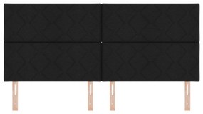 vidaXL LED Κεφαλάρι Μοτίβο Διαμαντιών Μαύρο 200 εκ Ύφασμα