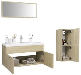 vidaXL Σετ Επίπλων Μπάνιου Sonoma Δρυς από Επεξεργασμένο Ξύλο