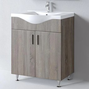 Bathroom Βench with Sink SIENA 75 Sonoma Dark 75x46x85 εκ.