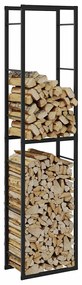 Ράφι Καυσόξυλων Μαύρο 50x30x209 εκ. Ατσάλινο
