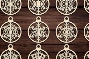 Intra απο ξύλο plywood 3mm-4mm πάχος Cut Christmas Ball 12 Δίασταση 8x8 cm INTRAFABR-79429237