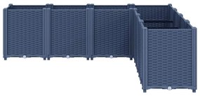 vidaXL Ζαρντινιέρα Κήπου Μπλε Γκρι 160x160x53 εκ. Πολυπροπυλένιο