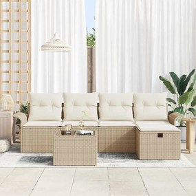 vidaXL Σετ Καναπέ Κήπου 6 pcs μπεζ και κρεμ 251 x 117 x 85 εκ.