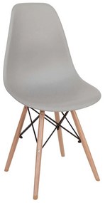 Καρέκλα Loft Grey 10-0114 46X55X81cm Πολυπροπυλένιο,Ξύλο,Μέταλλο