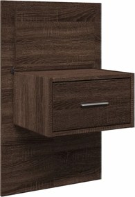 vidaXL Κομοδίνο Επιτοίχιο με Φώτα LED Καφέ Δρυς