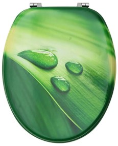 Κάλυμμα Λεκάνης με Καπάκι Σχέδιο Σταγόνες Πράσινο από MDF - Πράσινο