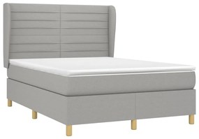 ΚΡΕΒΑΤΙ BOXSPRING ΜΕ ΣΤΡΩΜΑ ΑΝΟΙΧΤΟ ΓΚΡΙ 140X200 ΕΚ. ΥΦΑΣΜΑΤΙΝΟ 3128605