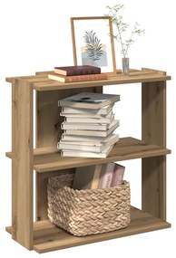 Βιβλιοθήκη 3 επιπέδων Δρυς τεχνίτης 60x30x60 cm - Καφέ